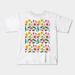 Flowers and insects pattern Kids T-Shirt